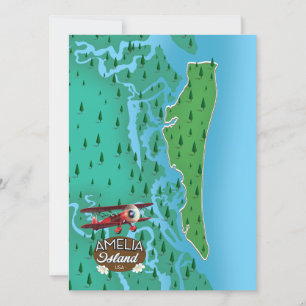 Carte de voyage Amelia Island Florida.