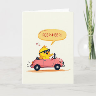 Carte de voyage automobile Happy Yellow Bird