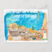 Carte de voyage Camino Santiago St Jacques James