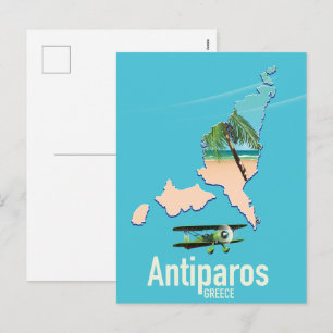 Carte de voyage d'Antiparos Grèce
