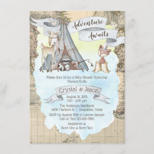 Carte de voyage d'aventure de garçon pour Baby Sho