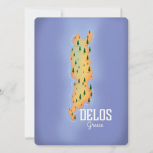 Carte de voyage de Delos Grèce