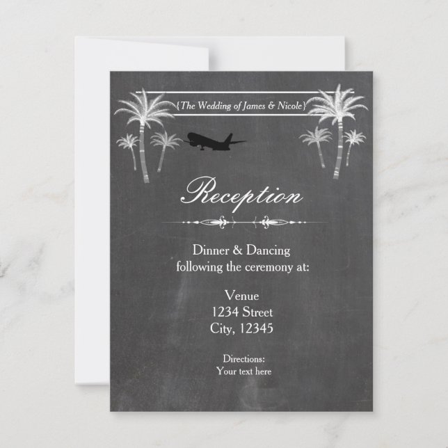 Carte de voyage de destination de mariage à la cra (Devant)