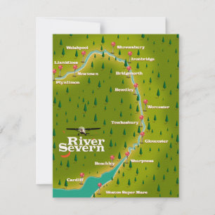 carte de voyage de la rivière Severn au pays de Ga