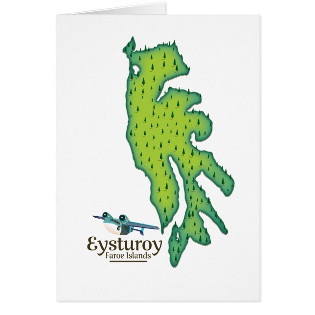 Carte de voyage de l'Eysturoy dans les îles Féroé (Devant)