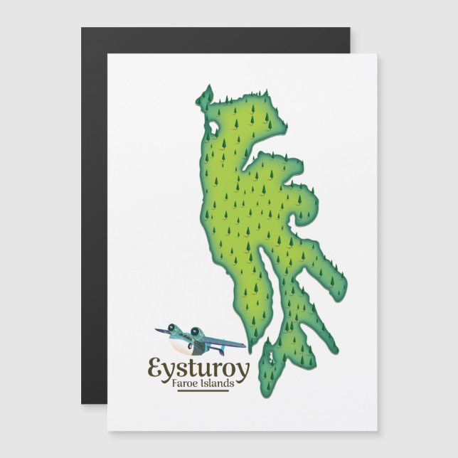 Carte de voyage de l'Eysturoy Îles Féroé (Devant / Derrière)