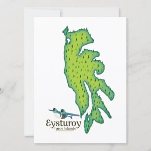 Carte de voyage de l'Eysturoy Îles Féroé