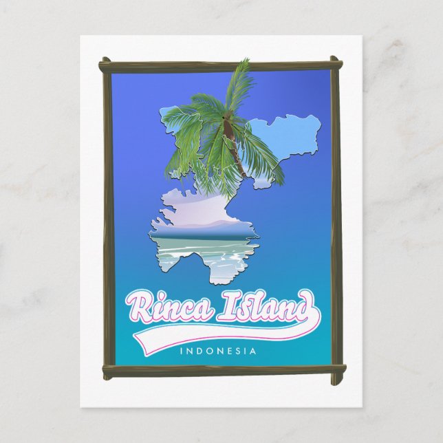 Carte de voyage de l'île de Rinca Indonésie (Devant)