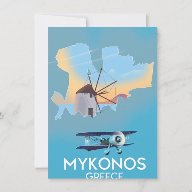 Carte de voyage de Mykonos Grèce (Dos)