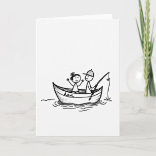 Carte de voyage de pêche de papas simples