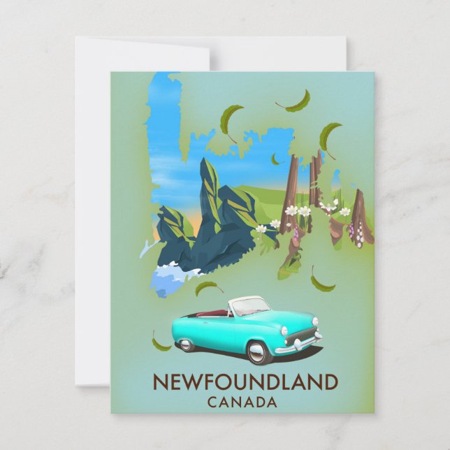 Carte de voyage de Terre-Neuve Canada (Devant)