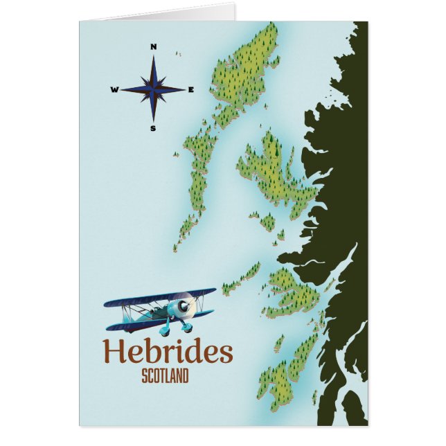 Carte de voyage des Hébrides en Ecosse. (Devant)