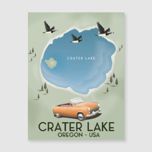 Carte de voyage du lac Crater en Oregon