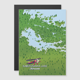 Carte de voyage du lac Kabetogama, Minnesota, État