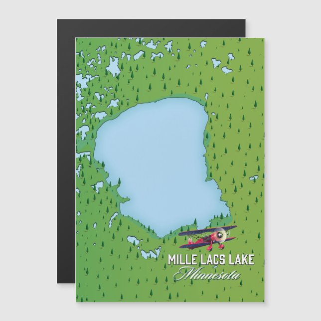 carte de voyage du lac Mille Lacs Minnesota. (Devant / Derrière)
