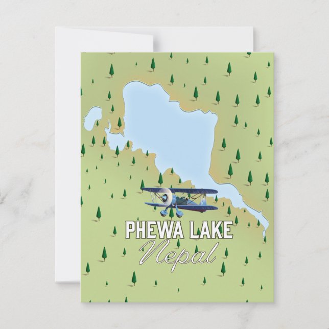 Carte de voyage du lac Phewa Népal (Devant)