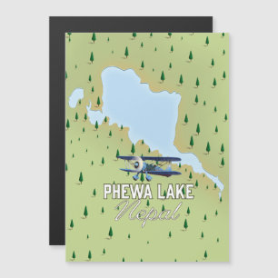 Carte de voyage du lac Phewa Népal