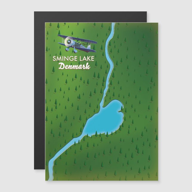 carte de voyage du lac Sminge Danemark (Devant / Derrière)