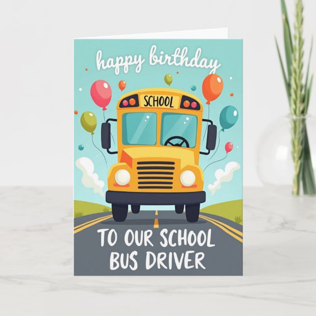 Carte de voyage en bus joyeux (Devant)