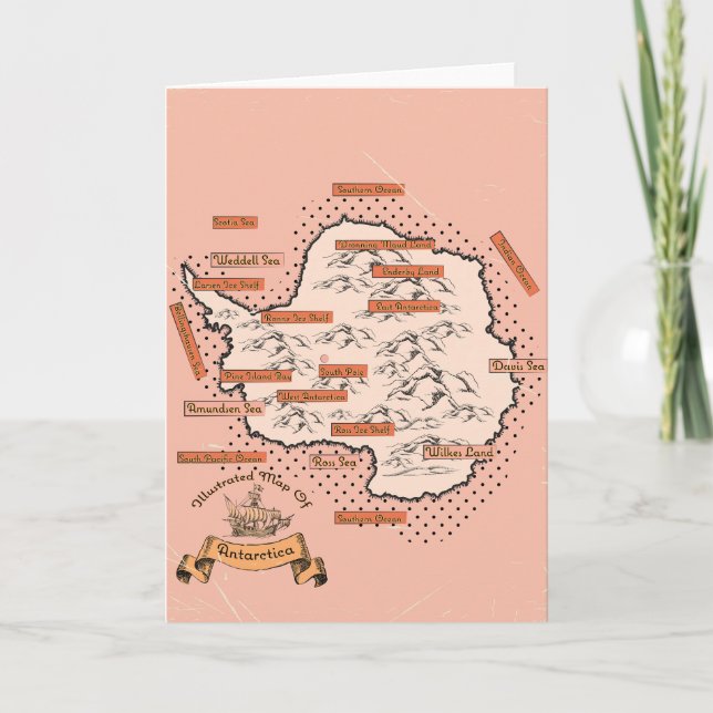 Carte de voyage illustrée Antarctique (Devant)