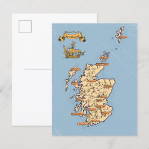 Carte de voyage illustrée de l'Écosse