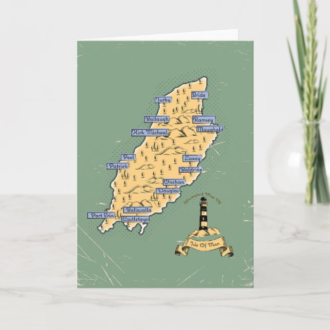 Carte de voyage illustrée de l'île de Man (Devant)