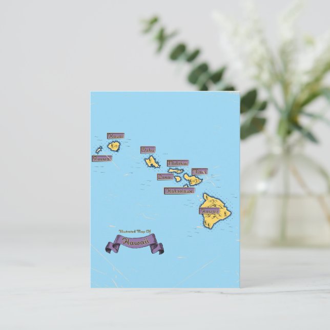 Carte de voyage illustrée d'Hawaï (Debout devant)