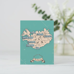 Carte de voyage illustrée d'Islande