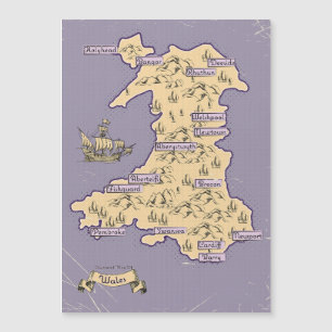 Carte de voyage illustrée du Pays de Galles
