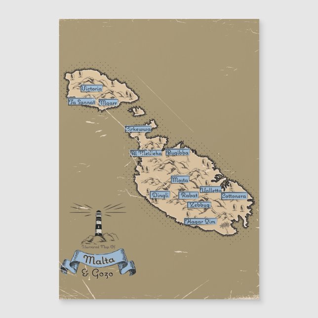Carte de voyage illustrée Malte (Devant)
