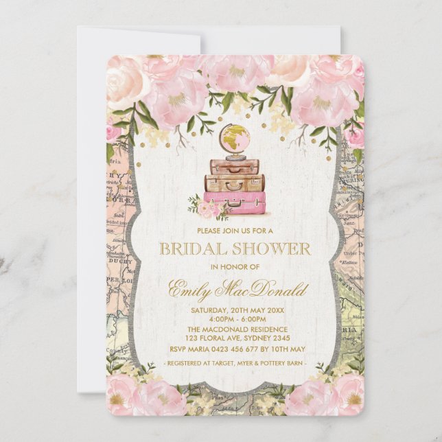 Carte de voyage Invitation à la douche nuptiale po (Devant)