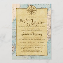 Carte de voyage Invitation de fête d'anniversaire