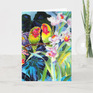 CARTE DE VOYAGE LOVEBIRD avec orchidées