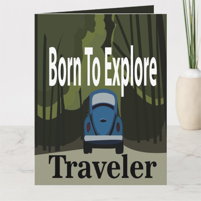 Carte de voyage pour road trip Née pour explorer (Devant)