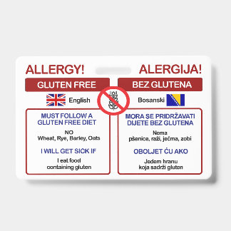 Carte de voyage sans gluten BOSNIEN | Badge d'alle