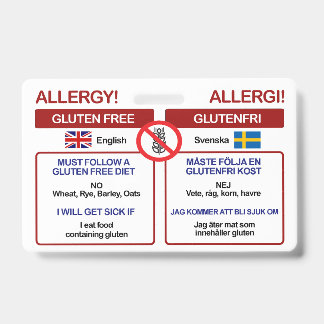 Carte de voyage suédoise sans gluten | Badge d'all