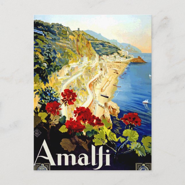 Carte de voyage vintage Amalfi Italie Europe (Devant)