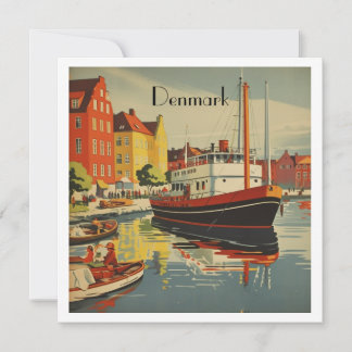 Carte de voyage vintage Danemark personnalisable
