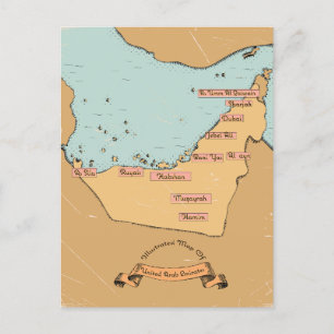 Carte de voyage vintage de Bahreïn