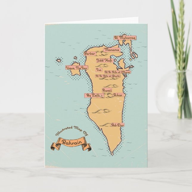Carte de voyage vintage de Bahreïn (Devant)