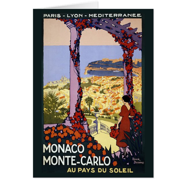 Carte de voyage vintage Monte Carlo Monaco (Devant)