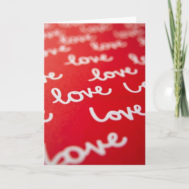 Carte de vue abstraite de l'amour en rouge (Devant)