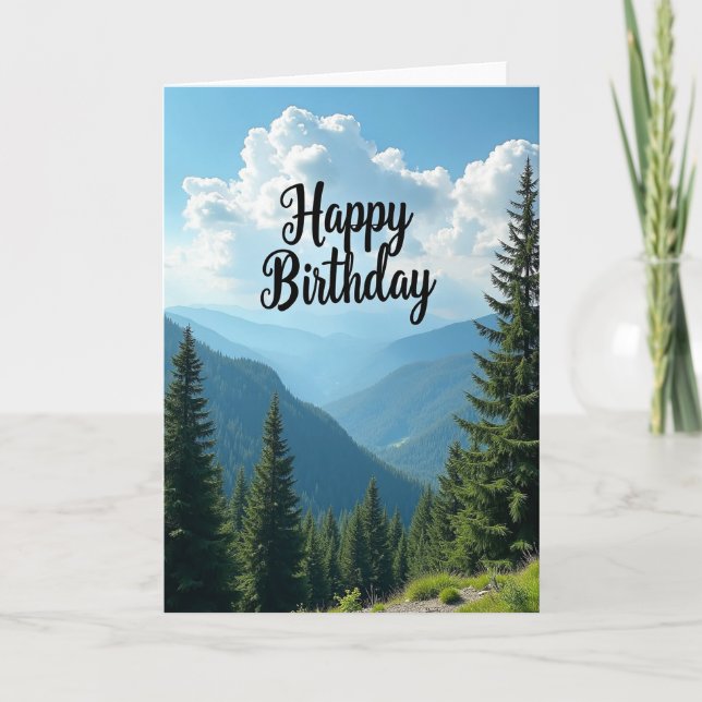 Carte de vue d'anniversaire de montagne (Devant)