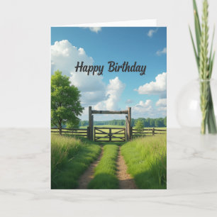 Carte de vue de la porte d'anniversaire paisible