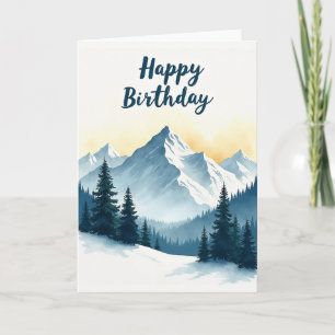 Carte de vue de montagne pour un grand anniversair