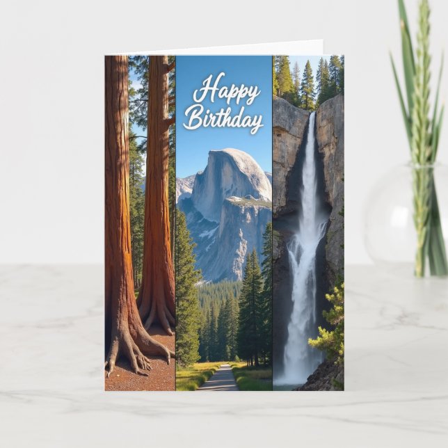 Carte de vue forestière d'anniversaire (Devant)