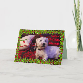 Carte de Westie de maman de Joyeux Noël