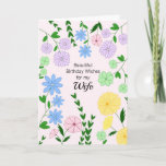 Carte de Wife Birthday<br><div class="desc">Pretty birthday card for Wife that is customizable with your personalized message and/or name.</div>