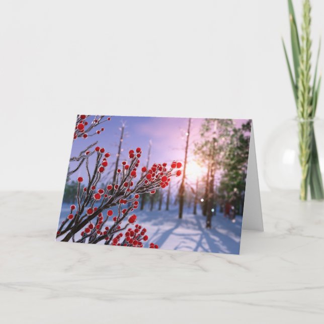 Carte de Winterberry dans la glace (Devant)