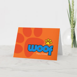 Carte de Woof de joyeux anniversaire